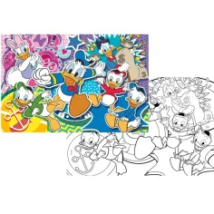 Disney Kacze Opowieści 2 w 1 puzzle 108 elementów i kolorowanka 70x50 cm - Lisciani zdjęcie 2