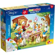 Disney Kaczor Donald i jego rodzina 2 w 1 maxi puzzle 35 elementów i kolorowanka 70x50 cm - Lisciani