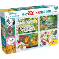Disney Klasyka 2 w 1 maxi puzzle 4x48 elementów i kolorowanka 35x25 cm - Lisciani