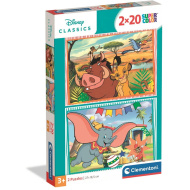 Disney Klasyki Król Lew i Dumbo 2x20 elementów Supercolor puzzle - Clementoni