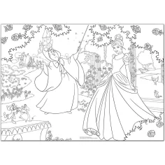 Disney Kopciuszek 2 w 1 maxi puzzle 150 elementów i kolorowanka 70x50 cm - Lisciani zdjęcie 2