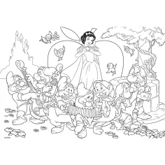 Disney Królewna Śnieżka 2 w 1 maxi puzzle 24 elementy i kolorowanka 70x50 cm - Lisciani zdjęcie 2