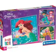 Disney+Księżniczki 3x48-elementowe puzzle Supercolor - Clementoni
