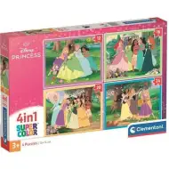 Disney Księżniczki 4 w 1 Supercolor puzzle - Clementoni