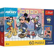 Disney Myszka Miki i przyjaciele - premiumowe pluszowe puzzle dla dzieci, 60 elementów, z plakatem - Trefl