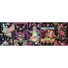 Disney: Neonowe postacie 1000-elementowa panorama puzzle 98x33cm - Clementoni zdjęcie 2