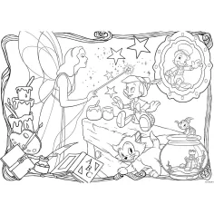 Disney Pinokio 2 w 1 maxi puzzle 24 elementów i kolorowanka 70x50 cm - Lisciani zdjęcie 2
