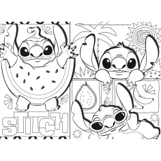 Disney Stitch 2 w 1 maxi puzzle 4x48 elementów i kolorowanka 35x25 cm - Lisciani zdjęcie 2
