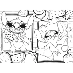 Disney Stitch 2 w 1 maxi puzzle 4x48 elementów i kolorowanka 35x25 cm - Lisciani zdjęcie 3
