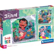 Disney Stitch 3x48-elementowe puzzle Supercolor - Clementoni