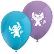 Disney Stitch fioletowo-niebieskie balony, zestaw 8 sztuk.