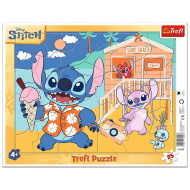 Disney Stitch na plaży 25-elementowe puzzle z ramką - Trefl