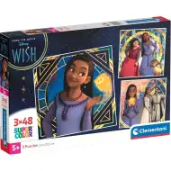 Disney Wish Supercolor puzzle 3x48 elementów - Clementoni