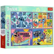 Disney: Wspaniały Stitch 4x250 elementów puzzle - Trefl