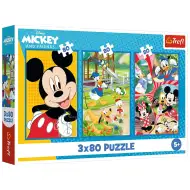 Disney: Zespół Myszki Miki puzzle 3x80 elementów - Trefl