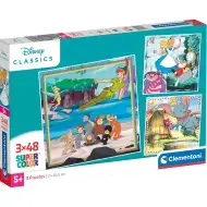 Disney klasyczne serie bajek 3x48-elementowe puzzle Supercolor - Clementoni