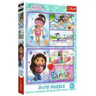 Domek dla lalek Gabi - zabawny dzień 2x70 elementów puzzle - Trefl