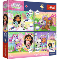 Domek dla lalek Gabi 4 x 88 elementów Premium Plus, puzzle dla dzieci z plakatem - Trefl