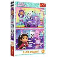 Domek dla lalek Gabi z Gabą 2x24 elementy puzzle - Trefl