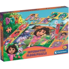 Dora poznaje świat — interaktywne puzzle na podłogę, 24 elementy - Clementoni