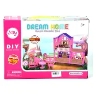 Dream Home różowy domek dla lalek z akcesoriami do zbudowania
