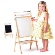 Drewniana sztaluga magnetyczna z rolką papieru - Woodyland