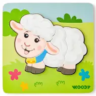 Drewniana układanka dla dzieci z 5 elementami - Owieczka - Woodyland