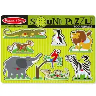 Drewniana układanka dźwiękowa z motywem zwierząt zoo - Melissa &amp; Doug