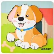 Drewniana układanka z 5 elementami z motywem psa - Woodyland