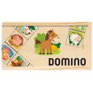 Drewniane domino z motywem zwierzęcym