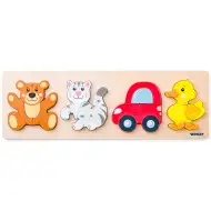 Drewniane puzzle dla dzieci 4 sztuki - Woodyland