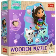 Drewniane puzzle obrysowe 50 elementów „Domek dla lalek Gabi” – Trefl