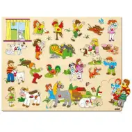 Drewniane puzzle w kształcie dużego drzewa z uchwytem – Woodyland
