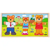 Drewniane puzzle z ubieranką rodziny misiów - Woodyland