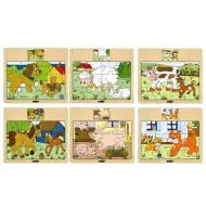 Drewniane puzzle ze zwierzętami domowymi