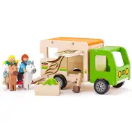 Drewniany samochód do przewozu koni z akcesoriami - Woodyland