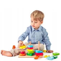 Drewniany zestaw do budowania wieży Montessori - Woodyland zdjęcie 2