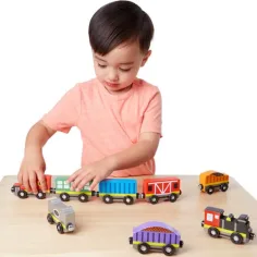 Drewniany zestaw kolejowy 8-częściowy - Melissa & Doug zdjęcie 2