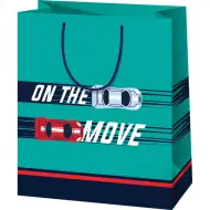 Duża torba prezentowa "On the move" o wymiarach 27x14x33 cm.