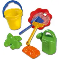 Duży zestaw piaskownicy z falistym wiaderkiem, 7 części - D-Toys