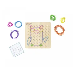 Eichhorn: Drewniana tablica Montessori Geoboard – Kształty, wyobraźnia i rozwój małej motoryki - Simba Toys zdjęcie 3