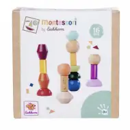 Eichhorn: Drewniana wieża Montessori z kształtami – kreatywna gra w równoważenie - Simba Toys