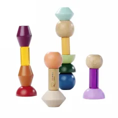 Eichhorn: Drewniana wieża Montessori z kształtami – kreatywna gra w równoważenie - Simba Toys zdjęcie 2
