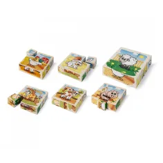 Eichhorn: Drewniane klocki puzzle – Układanka ze zwierzętami domowymi dla maluchów - Simba Toys zdjęcie 2