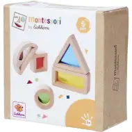 Eichhorn: Drewniany zestaw Montessori z kolorowymi okienkami – zestaw konstrukcyjny wspomagający rozwój percepcji - Simba Toys