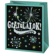 Ekskluzywna torba prezentowa z napisem "Gratulacje!" 18x23x10 cm