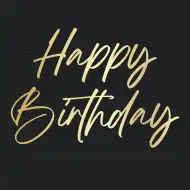 Eleganckie serwetki papierowe z napisem "Happy Birthday" – 2-warstwowe, 33x33 cm, 20 sztuk