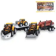 Engineering Truck: Zestaw dwuczęściowy z maszynami roboczymi z traktorem do przewozu bali i przyczepą.