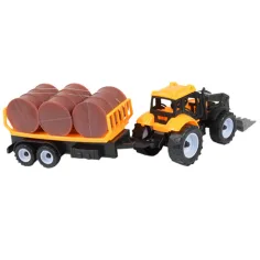 Engineering Truck: Zestaw traktor z przyczepą i beczkami oleju 28 cm zdjęcie 2