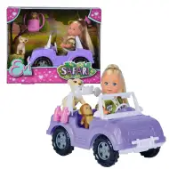 Évi Love: Zestaw do zabawy safari z lalką Évi, zwierzętami i samochodem - Simba Toys